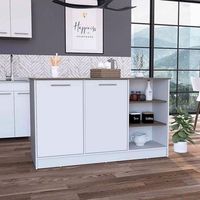 isla de cocina ginger con almacenamiento espacioso y encimera 9057 cm  x 14998 cm  x 6697 cm   multicolor
