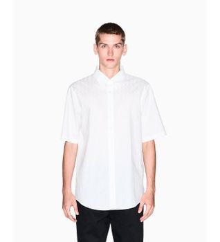 A|X Armani Exchange para hombre. XM001935AF16631U0009 Camisa Regular blanco (XS), Casual, Algodón, Manga corta
