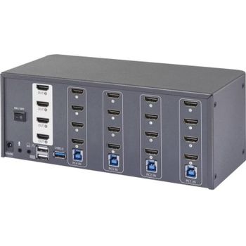 Conmutador KVM SpeaKa Professional 4 Puertos HDMI 2.0b 4K@60Hz