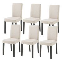 conjunto de 6 sillas de comedor hamburg 89x43x54 cm tela - beige encasa