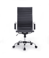 silla de oficina equip respaldo alto color negro recubrimiento pu de alta calidaddiseno ergonomic
