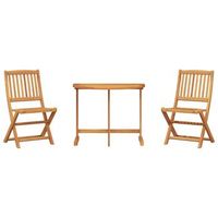 set de comedor de jardin plegable 3 uds  conjunto mueble jardin mesa y sillas madera maciza acacia
