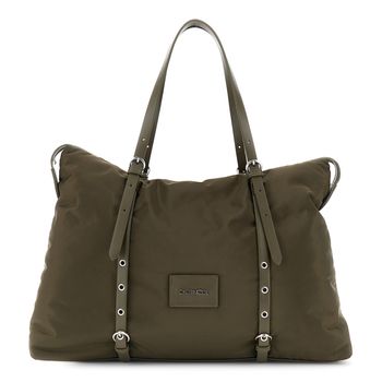 bolsa de compras de nailon con correas de hebilla ajustables oliva