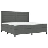 cama box spring led con colchon gris oscuro 200 x 200 cm tela vidaxl