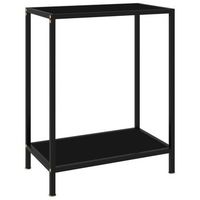 mesa de consola negro vidrio templado 60x35x75 cm vidaxl