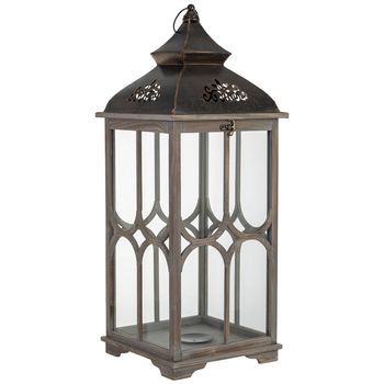 Farol De Madera 32x32x82h Cm