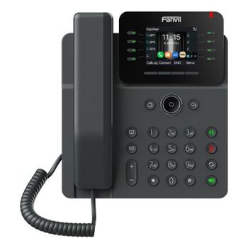 Teléfono IP Fanvil Gigabit 12 líneas LCD Altavoz PoE Montaje en pared Negro