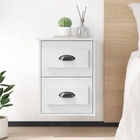 mesitas de noche de pared - dormitorio - madera contrachapada - blanco 415x36x53cm