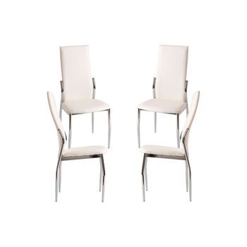 Pack 4 Sillas Yeki De Polipiel 65*33*44 Cm - Blanco