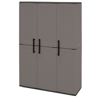 Armario Con Bisagras Y Estantes Ajustables Polipropileno Artplast Easy Gris