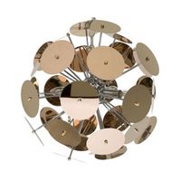 lampara colgante con pantalla de metal cobriza 4 luces art deco estilo industrial zambezi