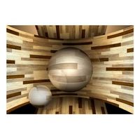 papel pintado 3d - orbita de madera 300x210 cm