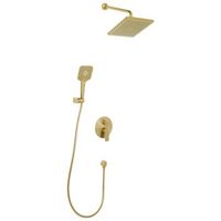 columna de ducha empotrada de laton 3 modos de chorro con funcion lluvia de pared dorado canaima