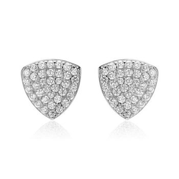 Pendientes triangulares de plata 925 con circonita