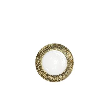 Plato de postre blanco y dorado 22cm - lote de 6