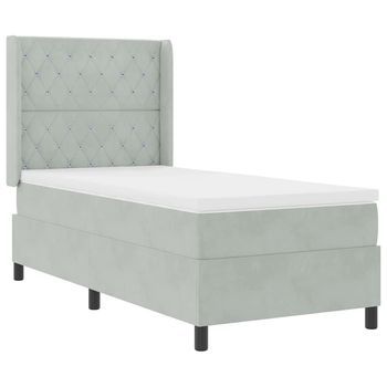 Cama Tapizada 200x100x128 Cm Madera - Gris