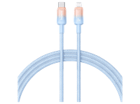 cable usb - baseus dura lightning a usb-c 100 cm 20w carga rapida ultrarresistente azul