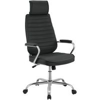 silla de oficina rako de cuero sintetico simil cuero negro 67x60x117 cm clp