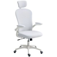 vinsetto silla de oficina de malla reposacabezas ajustable 62x64x120 cm blanco