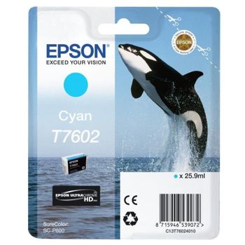 Cartucho de Tinta Epson T7602 Cian 25,9 ml Original para SureColor SC-P600