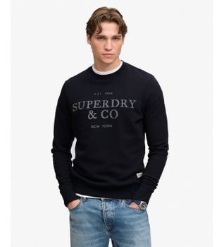 Superdry para hombre. M2014717A Sudadera 1954 Company Relaxed marino (M), Casual, Algodón