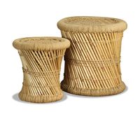 vidaxl taburetes de cocina 2 unidades bambu y yute