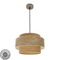 abrila colgante samoa dorado 1 luz con doble pantalla