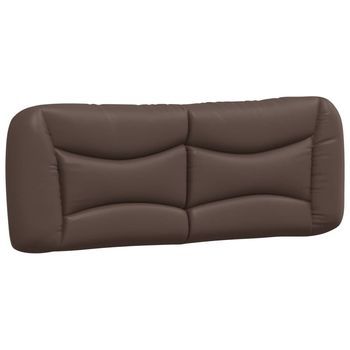Cabecero De Cama | Panel De Cabecera | Decoración De Pared Acolchado Cuero Sintético Marrón 120 Cm
