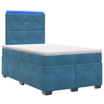Cama Tapizada 190x120x140,5 Cm Terciopelo - Azul