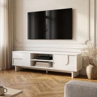 mueble para tv katanshumn 2 puertas 150x39x45 cm blanco encasa