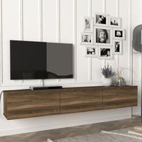 mueble tv suspendido vihti aglomerado 180 x 31 x 30 cm - nogal encasa