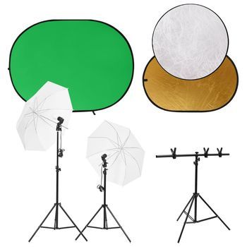 Kit De Estudio Fotográfico Con Luces, Fondo Y Reflector Vidaxl