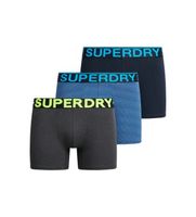 superdry para hombre m3110452c set de 3 boxers diseno azul marino negro l homewear algodon