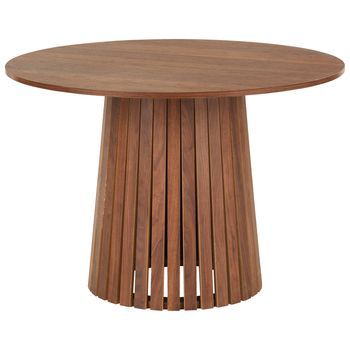Mesa De Comedor Redonda De Madera Oscura 110cm Estilo Escandinavo Liv