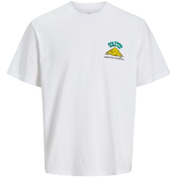 Jack & Jones Camiseta 12275396 JORBIGWIG TEE SS CREW NECK TG BRIGHT WHITE PRINT FILT para hombre