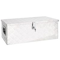 caja de almacenaje de aluminio plateado 80x39x30 cm vidaxl