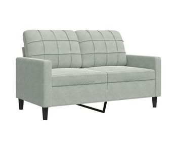 Vidaxl sofá de 2 plazas de terciopelo gris claro 120 cm