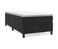 cama box spring con colchon cuero sintetico negro 90x190 cm