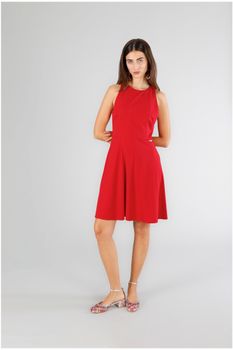 vestido evasé de tejido elástico red s