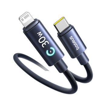 Baseus Lingxi Serie 30 W Tipo C a iP Cable inteligente de apagado PD3.0 Carga rápida Transmisión de datos Cable de núcle