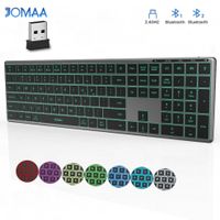 teclado bluetooth con retroiluminacion multidispositivo tamano completo inalambrico con teclado numerico recargable delgado multimedia