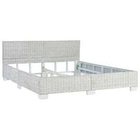 estructura de cama de ratan natural gris 160x200 cm
