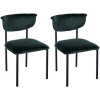 juego de 2 sillas de comedor gambell terciopelo verde oscuro 53x52x78 cm clp