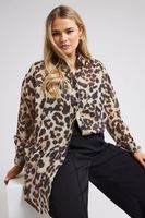 yours london camisa marron estampado leopardo mujer curvy y tallas grandes yours london