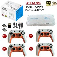 x10 ultra 128g 3d 4k retro stick de juegos de tv con 4 mandos 905x3 mas de 50000 juegos enchufa y juega consola de video