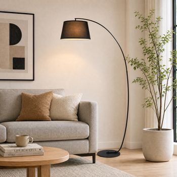 Lámpara De Pie De Metal Tc Ps Homcom 105x47x190 Cm Negro