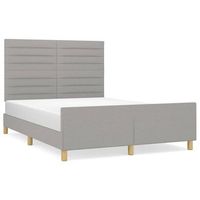 cama doble  cama para adultos  estructura de cama con cabecero de tela gris claro 140x200 cm