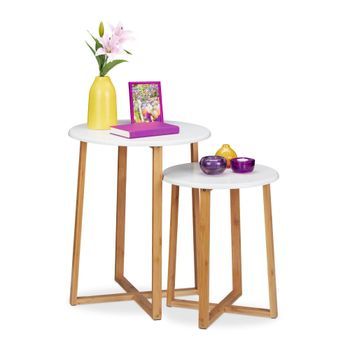 Mesa De Centro En Juego De 2 Blanco
