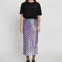 stella nova sequinned mesh midaxi skirt - dk 34uk 8