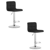 set de 2 taburete de bar terciopelo valora haxu asiento de terciopelo negro